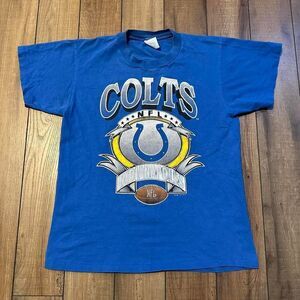 Vintage Logo 7 Indianapolis Colts‎ T Shirt Men's Size Medium Blue 1992